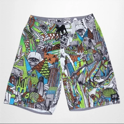 Pantalones Cortos De Colección Lost Black Sheep Mayhem 34 Y2K Surf Skate Estampado Completo Raro Foto 1 de 4