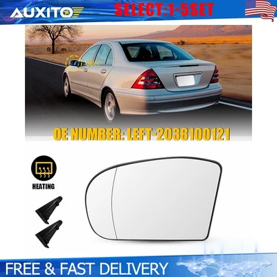 Espejo retrovisor lateral del conductor vidrio calefactable Mercedes-Benz Clase E W211 Clase C W203 1-5X Foto 1 de 4