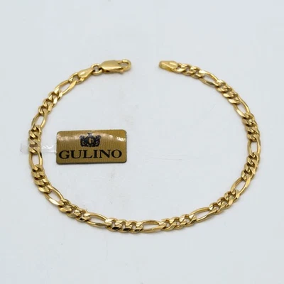 Bracelet homme plein or jaune 18 carats classique D.14 - Photo 1/4