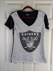LA Raiders NFL Women's Short Sleeve Sleepwear Top Distressed Graphic Size Medium - Picture 1 of 9
