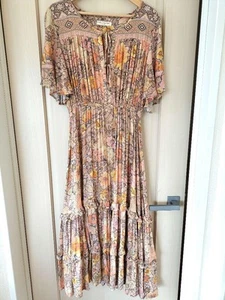 Spell and the Gypsy Floral Tiered Dress XS 34 Size Length 122cm Boho Maxi Gown - Picture 1 of 7