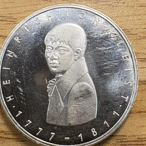 5,- DM - 1977 G SILVER-Heinrich von Kleist, the 200th Birthday Proof/Proof + Cap - Picture 1 of 11
