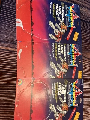 Juego de 3 reverso de tarjeta Voltron Motorizado Lion Force LJN Toys 1984 caja completa solamente Foto 1 de 4