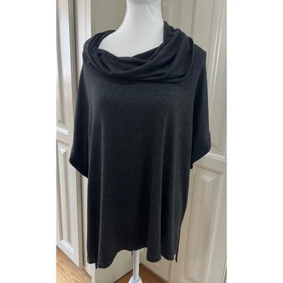 Beyond Yoga Poncho Dolman Stretch Top Cowl Neck Gray Dolman Sleeve Womens XL EUC - Image 1 of 4