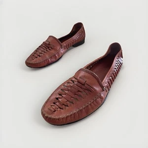 Bragano Men’s Shoes Woven Italian Leather Loafers Bwn 10.5 Preppy Quiet Luxury - Picture 1 of 13