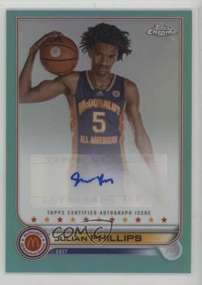 2022 Chrome McDonald's All American Aqua Refractor /99 Julian Phillips Auto - Image 1 of 2
