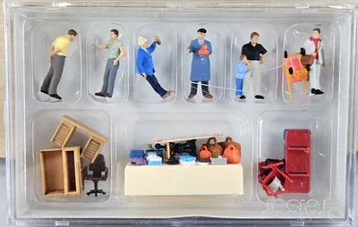 Figuras originales Preiser escala HO pintadas a mano #10623 "Mercado de pulgas # 4" Foto 1 de 4