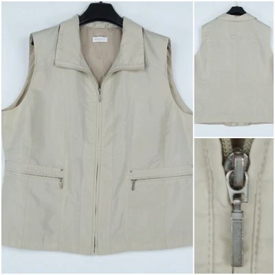 Womens Waistcoat XL Size US 16 EU 46 Beige BONITA Full Zip Casual Vest - Image 1 of 4