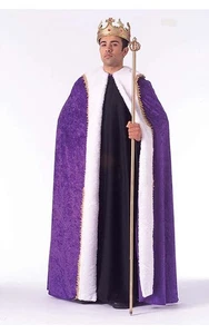 BATA DE TERCIOPELO PÚRPURA REY ADULTO PARA HOMBRE DISFRAZ DE HALLOWEEN - Imagen 1 de 2