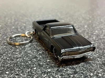 1967 Chevy El Camino Keychain Black Diecast Car Hot Wheels Matchbox - Imagem 1 de 4