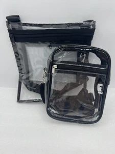 Clear Crossbody Purse Bag (2-Pack) Stadium Approved Adjustable Strap Women Teens - Picture 1 of 7