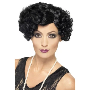 Flapper Lockenperücke schwarz 20er Jahre Perücke Charleston Tänzerin Can Can - Bild 1 von 1