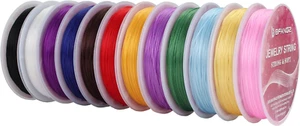 12colors Elastic Bracelet String for Bracelets Making – 1mm Stretchy Clear Bead - Picture 1 of 12