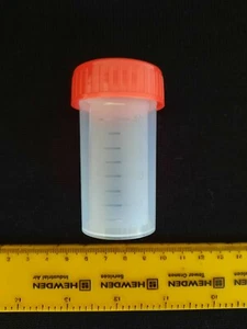 60ml New small plastic specimen/sample screw top jar/pot/container x 50 - Picture 1 of 4