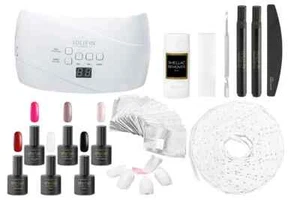 Jolifin 3in1 Shellac StarterSet M Basic + 3 Farblacke + GRATIS Dual UVA/LED Mini - Bild 1 von 17