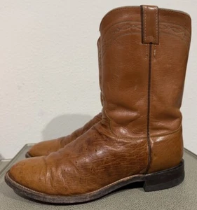 Justin Stiefel Western Cowboy Vollschaft Strauß Größe 9,5D Vintage Roper Hergestellt in den USA 3021 - Bild 1 von 23