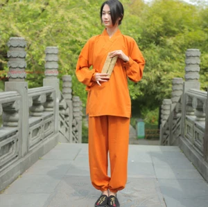 Linen Unisex Shaolin Wudang Taoist Robe Tai chi Uniform Martial arts Kung fu Set - Picture 1 of 21