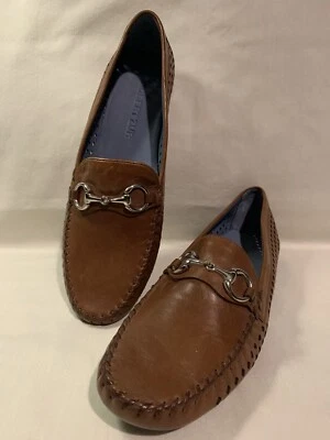 Robert Zur 女式 12M 码 Perlata 棕色皮革马位驾驶乐福鞋 — 第 1/4 张图片