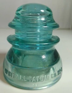 Whitall Tatum No 1 Glass Insulator Aqua Steampunk Small Chip On Inside See Pics - Picture 1 of 4