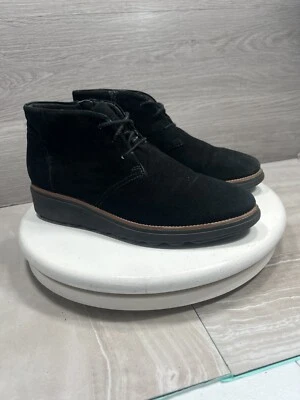 Clarks Boots Womens 11M Sharon Hop Zip Lace Up Chukka Bootie 26138707 Black - Image 1 of 4