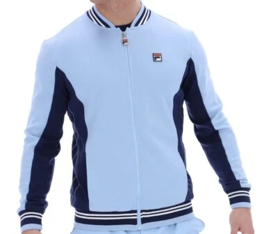 FILA Vintage Borg Wimbledon Settanta Azul Cielo Tenis Chándal Top - Hombre City - Imagen 1 de 3