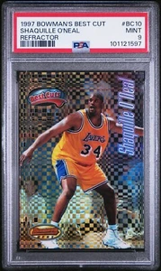 1997 BOWMAN'S BEST CUT SHAQUILLE O'NEAL REFRACTOR #BC10 PSA 9 MINT - Picture 1 of 2
