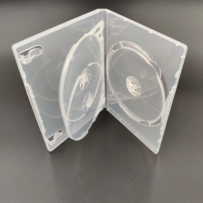 1 X 3 WAY DVD CASE SUPER CLEAR  14MM SPINE - FILM GAME BLUE RAY DVDS WITH SLEEVE - Image 1 of 4