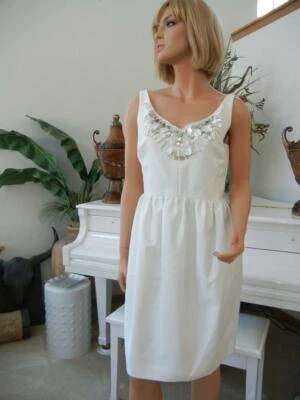 NUEVO CON ETIQUETAS VESTIDO DE CÓCTEL KATE SPADE ADORNADO CUPCAKE CREMA CALCE Y ACAMPANADO TALLA 8 $598 Foto 1 de 4