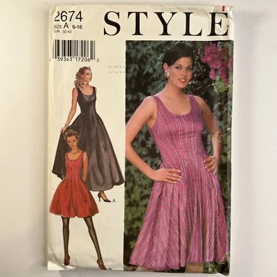 Style 2674 Fit Flare Scoop Neck Fitted Dress Tulip Ladies New Uncut Pattern - Image 1 of 4