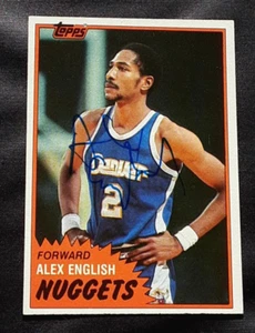 ALEX ENGLISH HOF DENVER NUGGETS AUTOGRAPHED SIGNED 1981 TOPPS BASKETBALL CARD - Picture 1 of 3