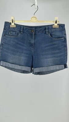 Pantalones cortos de mezclilla para mujer George azul caliente talla UK 12 35”W Foto 1 de 4