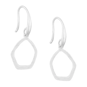 Womens Hook Open Silver Drop Small Earrings The Sak - Picture 1 of 1