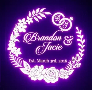 Custom wedding led sign, Anniversary, personalized, groom, bride - Picture 1 of 6