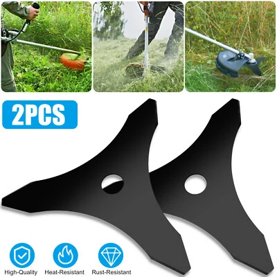 NSI 2PCS 10" 3-Teeth Steel Brush Cutter Trimmer Replace Blades Head Weed Eater Blade