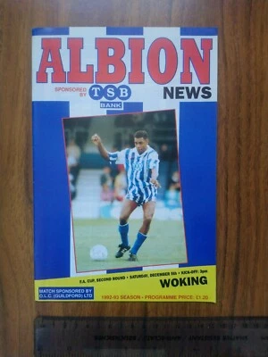 Brighton & Hove Albion v Woking programme FA Cup Round 2 5/12/1992. VGC. - Image 1 of 2