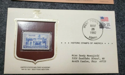 1937 stamp United States Military Acad MNH Stamp & 1982 Cover with info card   - Image 1 of 4