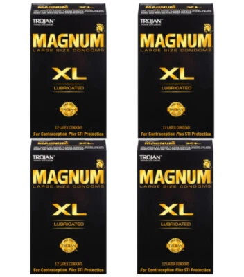 Trojan Magnum XL Lubricated Condoms, 12 ct (4 Pack) - Image 1 of 4