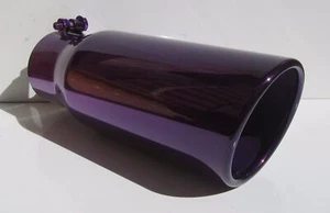 CONSEJO ESCAPE DIÉSEL TRANSPARENTE CROMO MORADO 3.5" ENTRADA X 4.5" SALIDA X 12" LARGO - Imagen 1 de 5