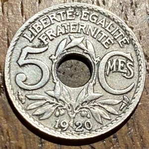 PIECE 5 CENTIMES LINDAUER 1920 PETIT MODULE (1148) 396789 EXEMPLAIRES SEULEMENT - Imagen 1 de 2