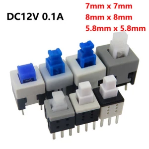 Microinterruptor DPDT apagado/encendido 5.8x5.8mm 7x7mm 8x8mm 0.1A-12V interruptor de presión encendido/apagado - Imagen 1 de 35