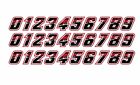 Youth Hockey Football Lacrosse Baseball Helmet 10 mil Numbers Stickers 1.25" bw