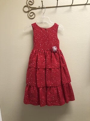 Vestido Elegante para Niña Marmellata Texturizado�� Talla 5 Color Rojo Con Secuencia���� Foto 1 de 4