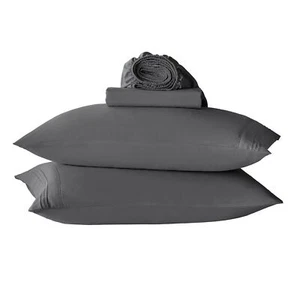 Queen Sheet Set 4PC Extra Deep Pockets Cooling Microfiber Grey - Picture 1 of 7