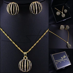 Geschenkset Kette Ohrstecker *Kugel* Gold im Etui, Geschenk zu Muttertag - Bild 1 von 8