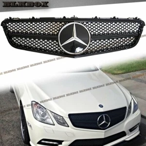 Fit BZ 10-13 W207 E-COUPE Front Bumper Grille Jet Gloss Black Base Cover Look - Picture 1 of 3