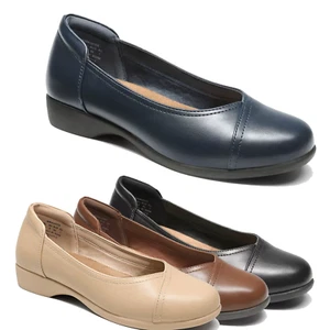 Women Slip On Round Toe Low Heel Flats Comfortable Office Work Flat Shoes - Picture 1 of 23