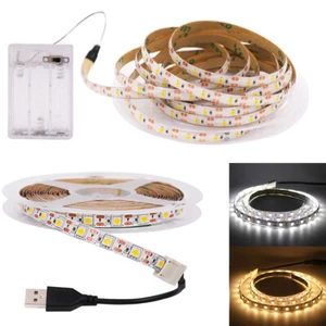 USB Battery LED Strip Light Flexibele Tape 0.5m-5m TV Desktop Backlight Lighting - Picture 1 of 15