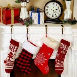 Christmas Fireplace Hanger Socks Hanger Hook Mantel Garland Clips Metal Handles - Picture 1 of 9