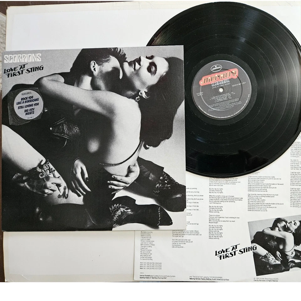NM LP: Scorpions "ROCH" You Label Misprint Love At First Sting Hype Sticker 1984 - Image 1 of 4