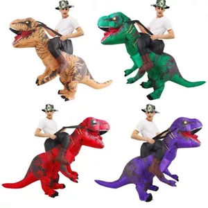 Adulto Inflable T Rex Dinosaurio Disfraz Halloween Explotar Elegante Vestido Reino Unido - Imagen 1 de 12